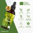 Olio di Semi di Canapa ad alta concentrazione da 1850 mg, vegano, senza glutine e senza additivi